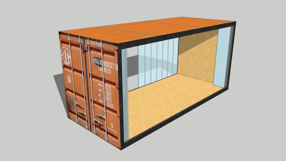 Shipping Container 6 meter open side | 3D Warehouse