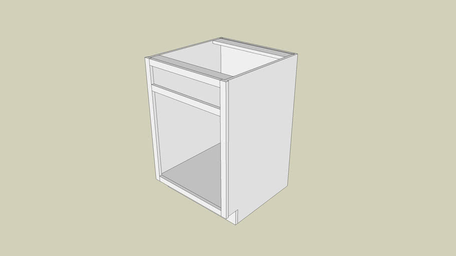 Single Drawer Base Extended Side Panels, Dadoed Back Panel