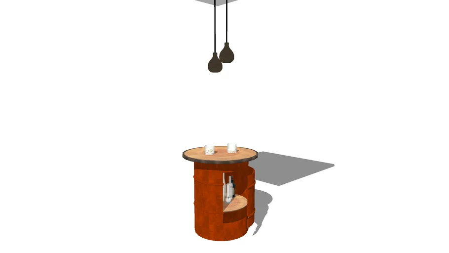 Metal Barrel Bar Table