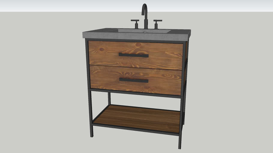 Single Sink Bathroom Vanity 3D Warehouse