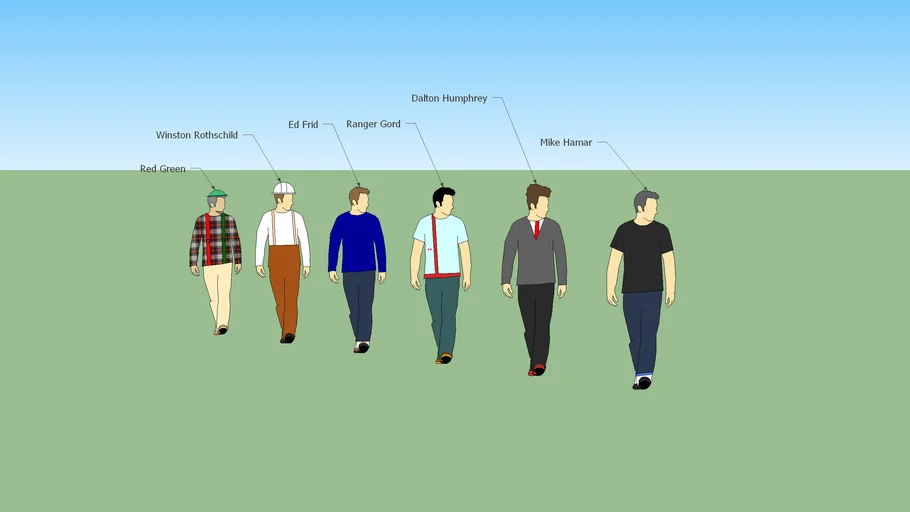 2D FaceMe Main Red Green Show Characters 3D Warehouse