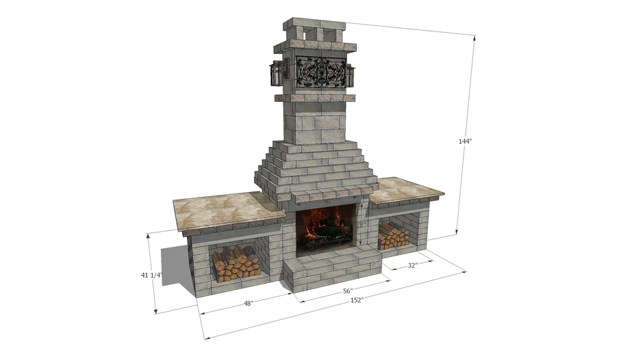 RumblePlace - Modular Outdoor Fireplace | 3D Warehouse