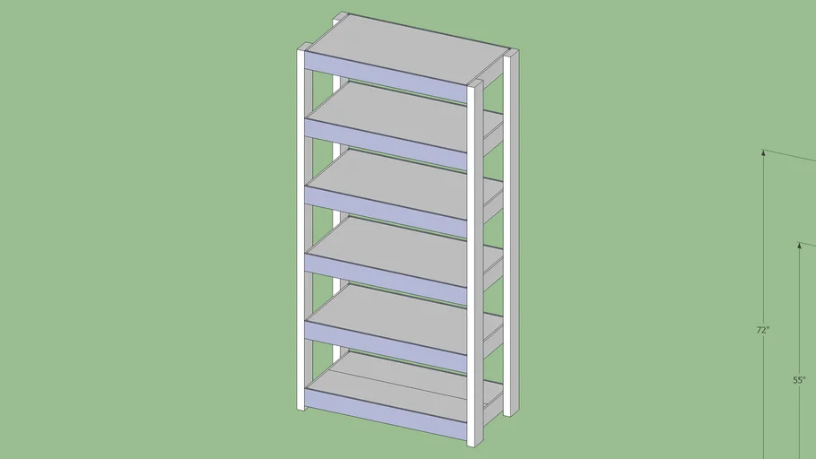 Easy to Build HeavyDuty Wood Shelving unit 3D Warehouse
