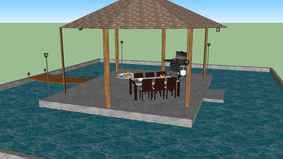 Backyard Gazebo Island | 3D Warehouse