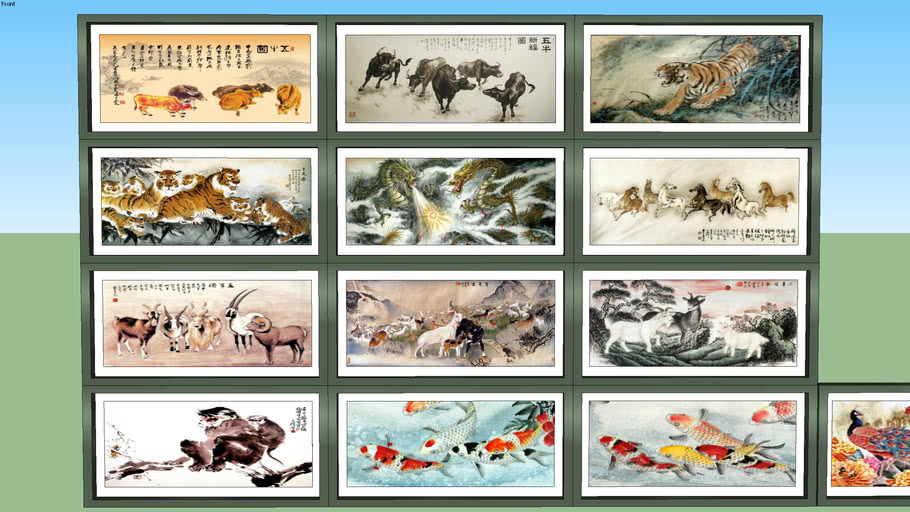 水墨畫 Chinese animal painting 3D Warehouse
