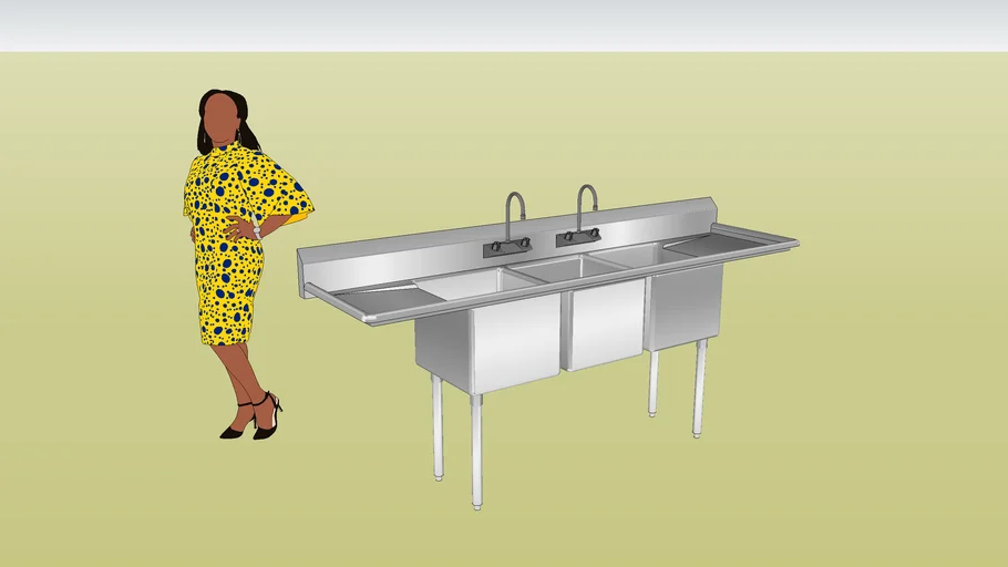 3 compartment sink 3D Warehouse