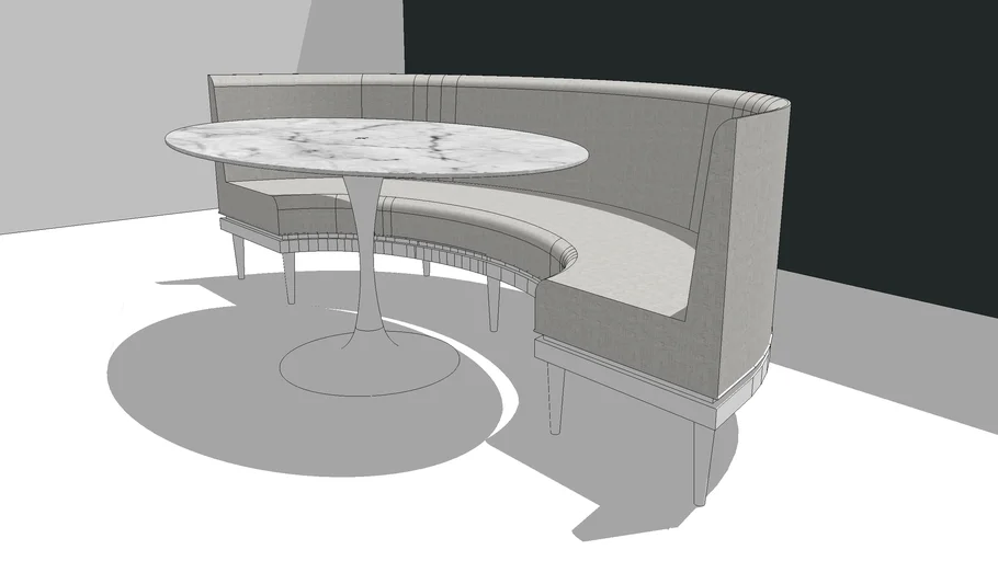 Tulip table + banquette 3D Warehouse