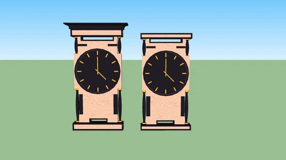 wood clock 3D Warehouse