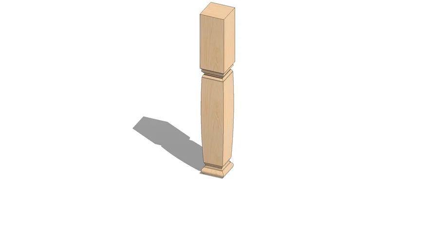 01220260-1 Large Diameter Square Estate Column ( 5' x 5' x 35.25 ) | 3D ...
