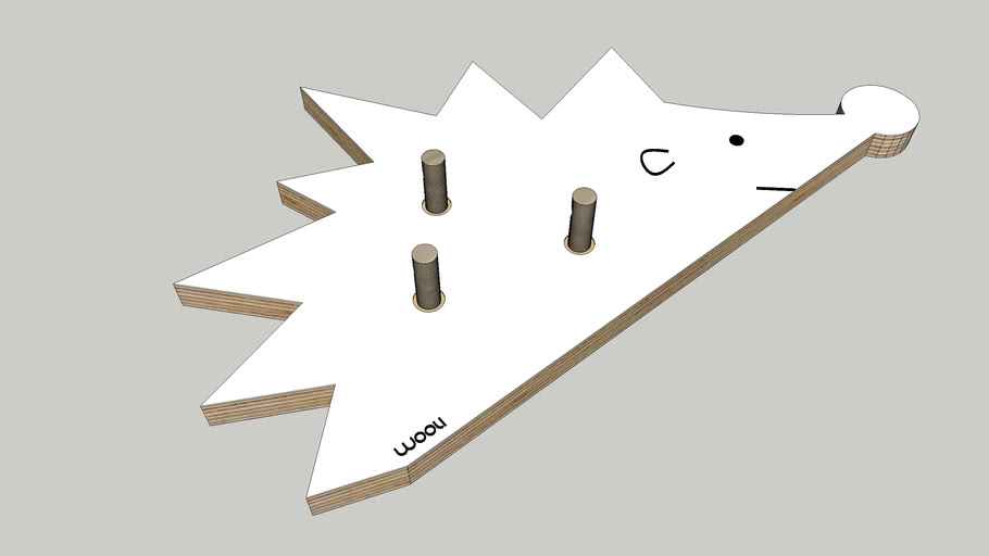 WOOLI Wooden Hanger HEDGEHOG FOGO White | 3D Warehouse