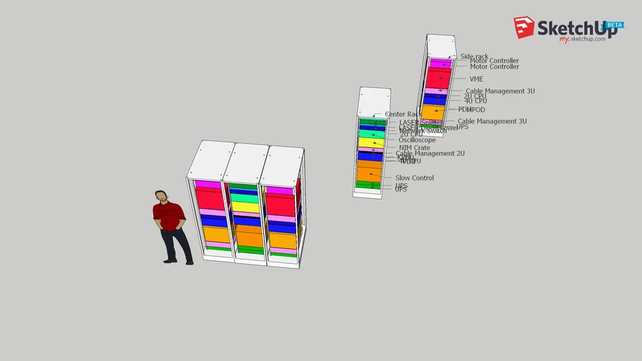 Rack Layout Separate PDUs | 3D Warehouse