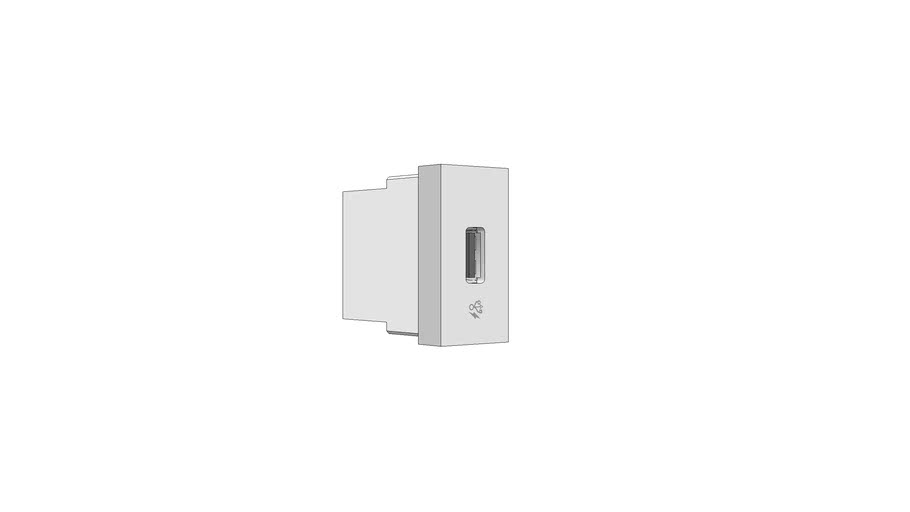 S70547074, Orion - USB charger 2.0 1A 127/220V - 1 module, aluminum ...