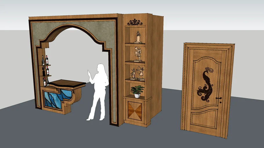 Minibar VIP rack gate and Door wine rack 3D Warehouse