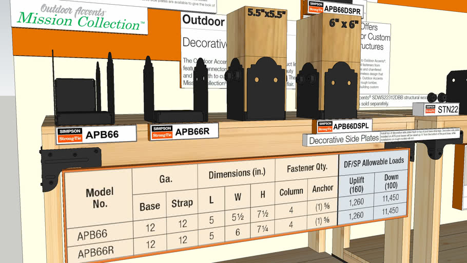 6x6 Simpson StrongTie Outdoor Accents 6inch Adjustable Post Bases