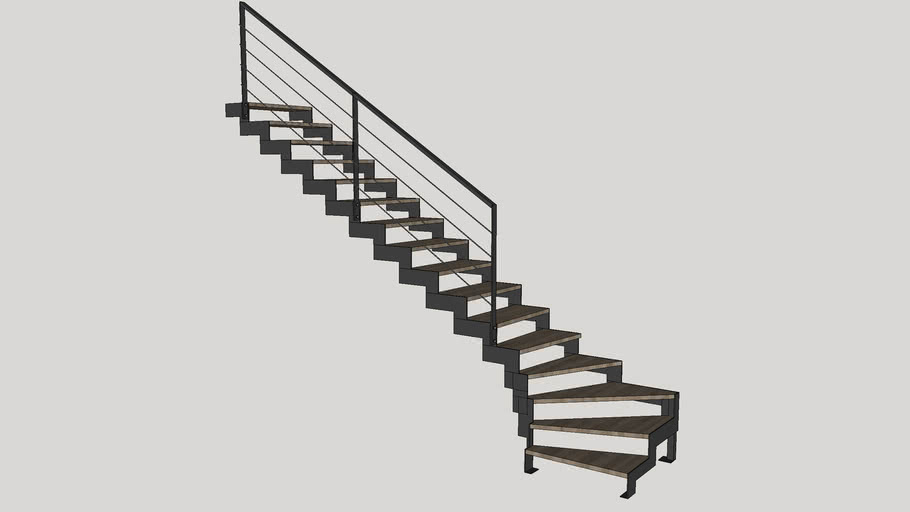 Double staircase stringers | 3D Warehouse