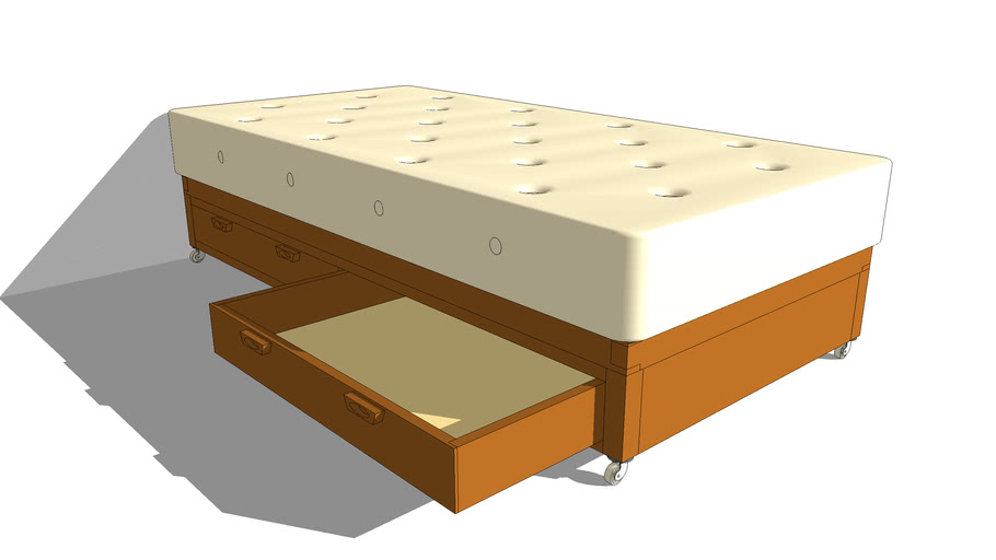 19 – Divan Bed With Blanket Drawers | 3D Warehouse