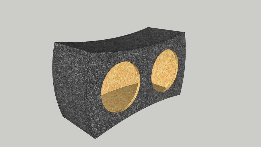 Double 12' Subwoofer Box Curved 3D Warehouse