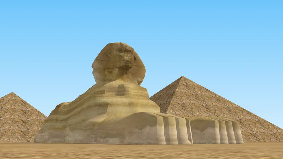 The sphinx with 3 piramids | 3D Warehouse