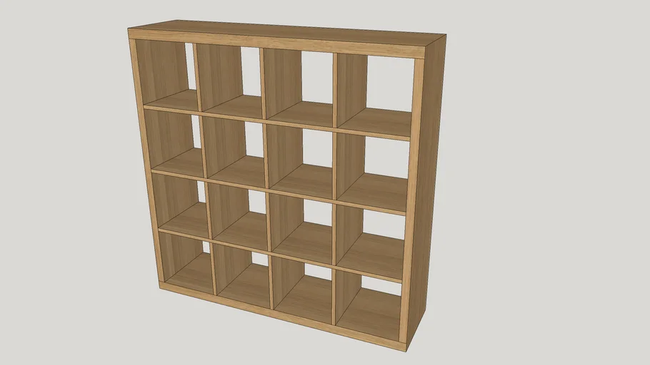 Ikea Kallax Shelving Unit Oak Effect 147x147 Cm 3d Warehouse