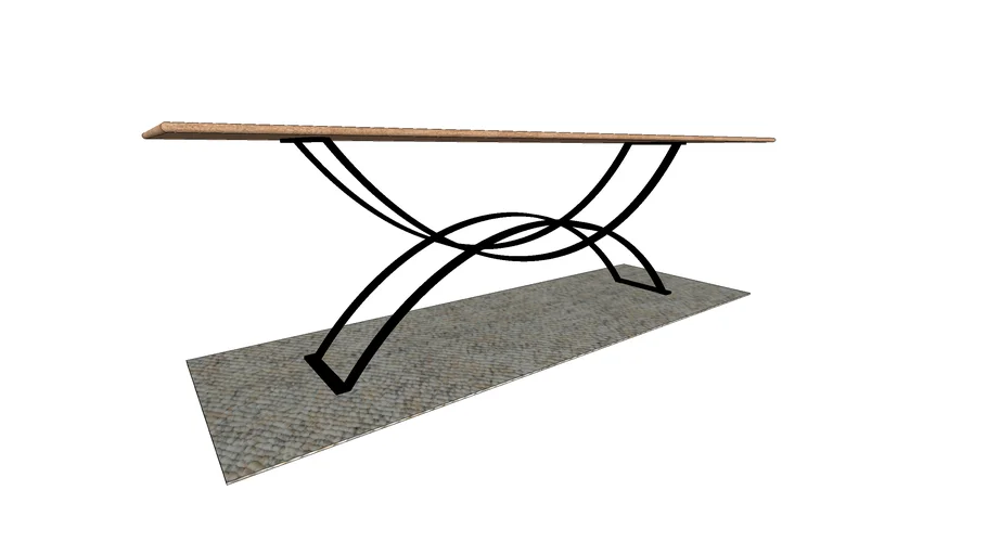 DINING TABLE W/ STEEL BASE | 3D Warehouse