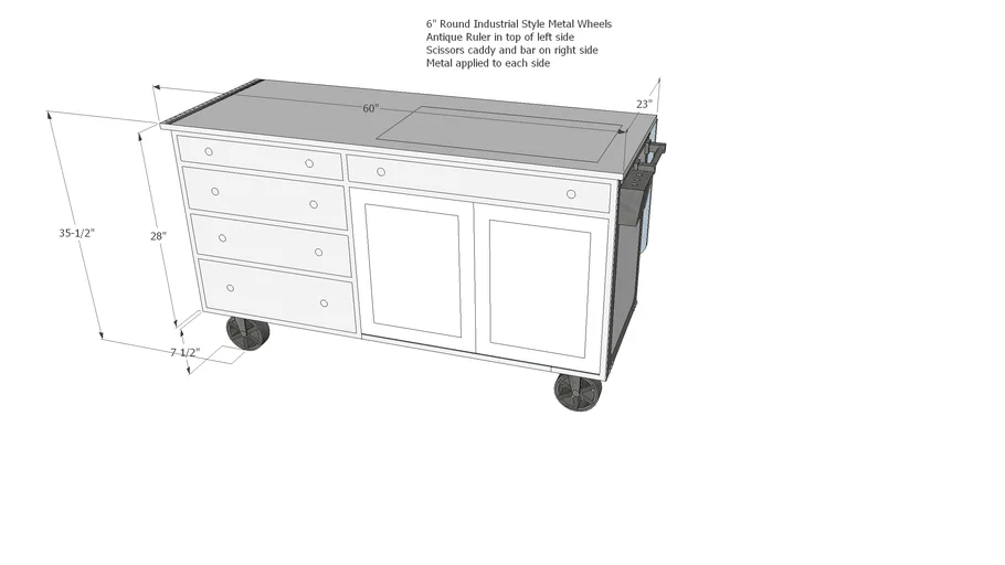 Custom Industrial Sewing Cabinet 2.0 | 3D Warehouse