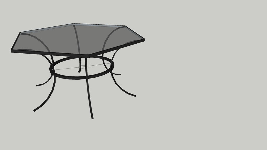 Glass Hex Patio Table 3D Warehouse