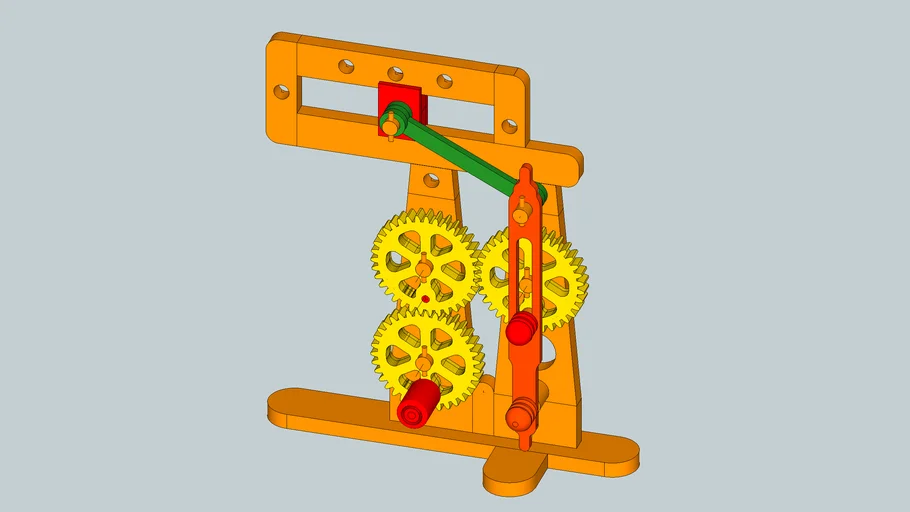 Hand-cranked wood model of Whitworth mechanism