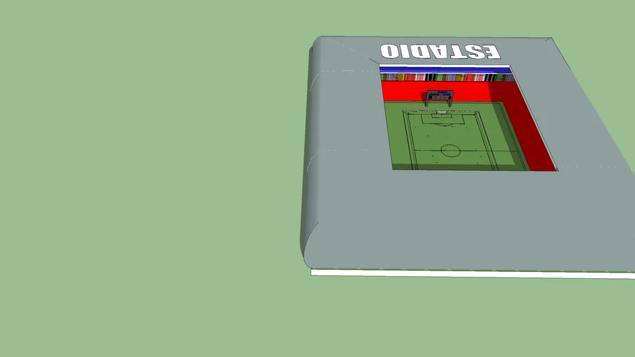 Estadio de futbol en 3D con jugadores 3D Warehouse