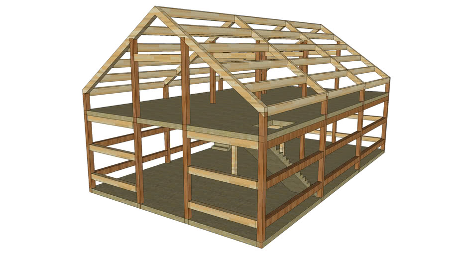 Timber Frame Barn. | 3D Warehouse