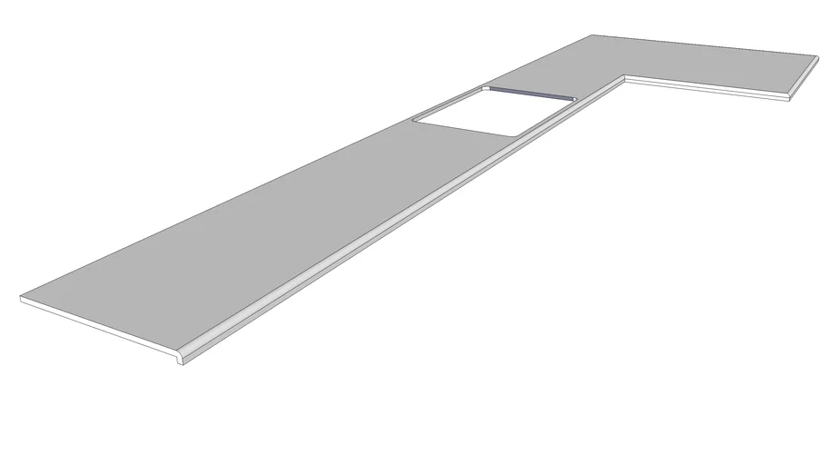 16x5 L Shape Countertop with Sink Cutout 3D Warehouse
