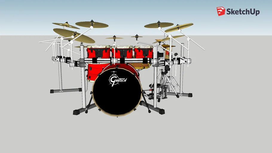 Drum set very detailed - - 3D Warehouse