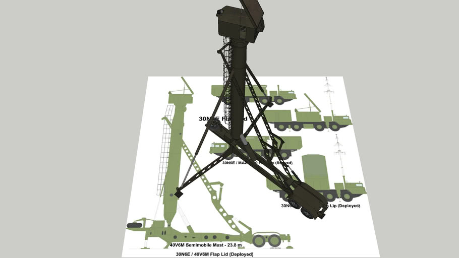 30N6E 'Flap Lid' B Tracking And Engagement Phased Array Radar | 3D ...