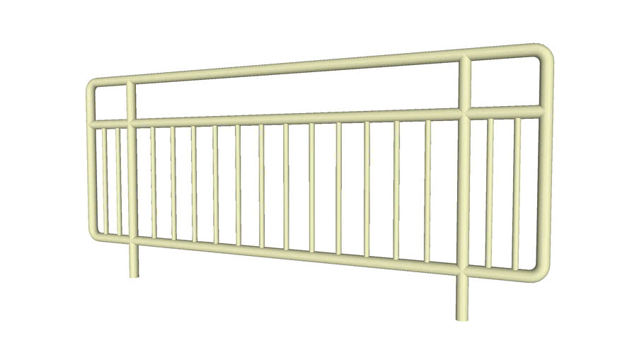 Security Railing Fence 3ftx8ft Detailed 3D Warehouse