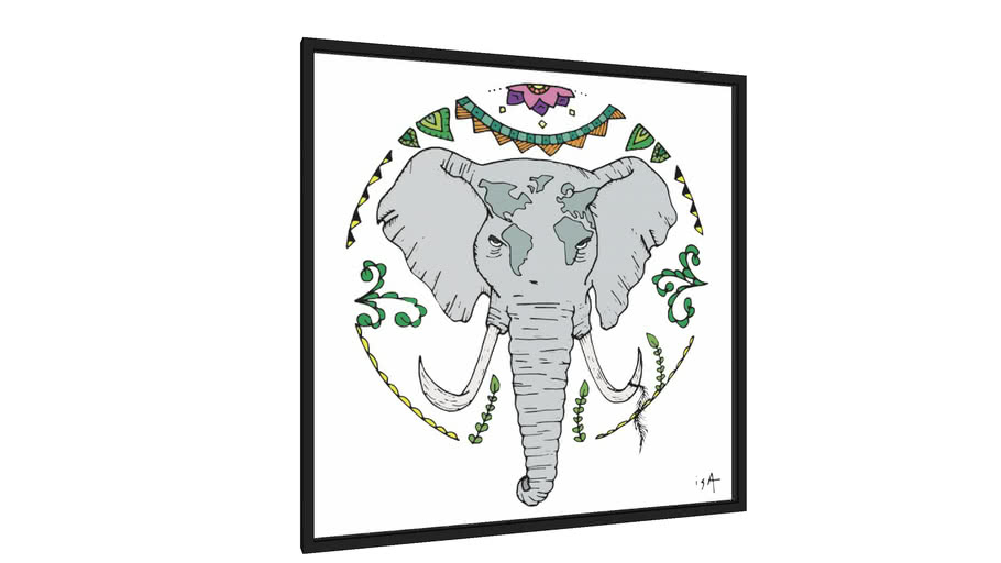 Quadro Elefante do mundo - Galeria9, por Isa Yule