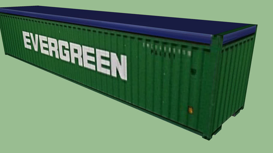 EVERGREEN Open Top Container 40' 3D Warehouse