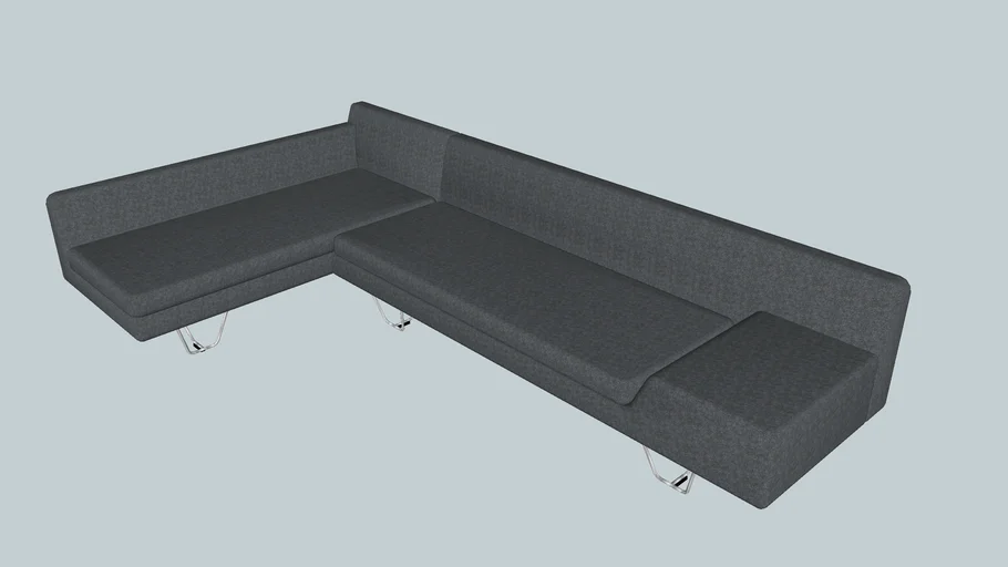 R50 Right Bench Corner 3,0m x 1,7m (80cm diep) | 3D Warehouse