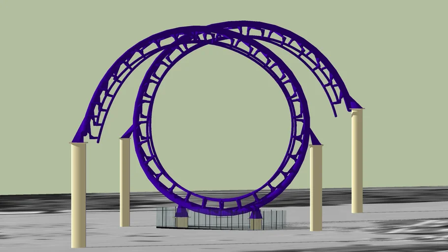 Los Corkscrew's de Alton Towers, en su nueva ubicacion. | 3D Warehouse