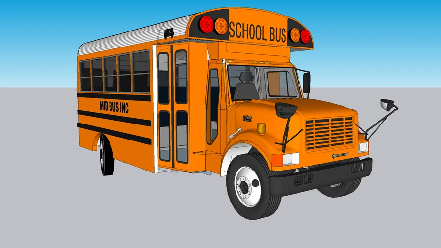 1998 Mid Bus Guide XL (type B School Bus), (International 3400) | 3D ...