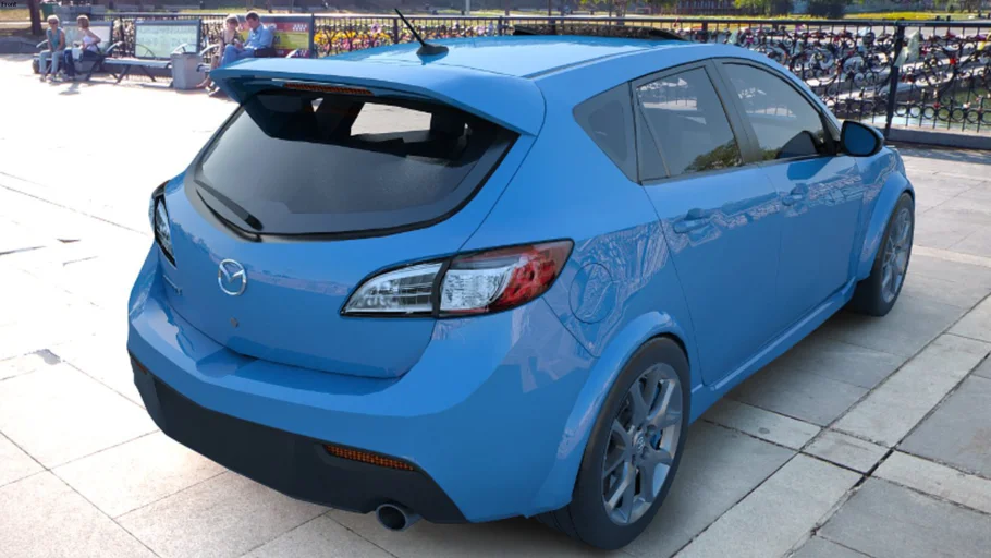  Azul electrico azul Mazda 3 hatchback speed |  Almacén 3D