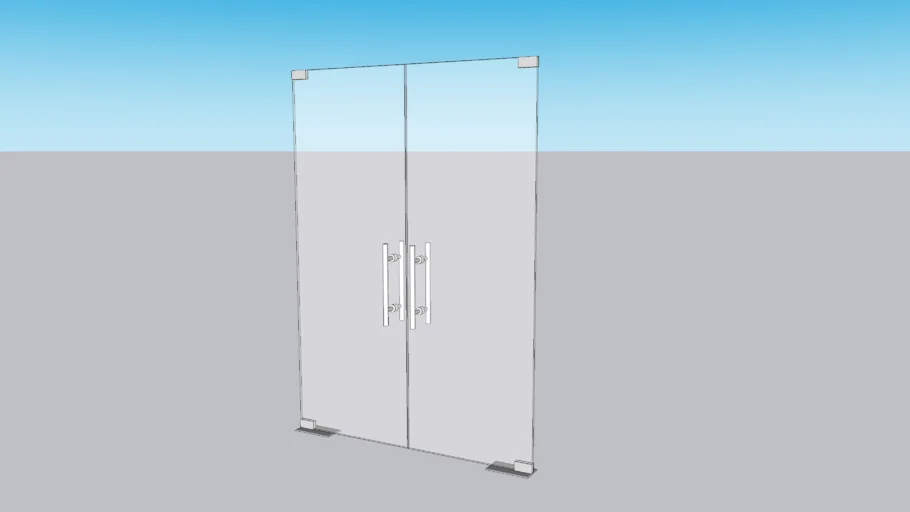 Glass double door