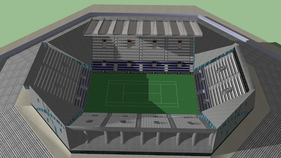 TimTV Stadion 1 eckig mit abstehendem Dach - - 3D Warehouse