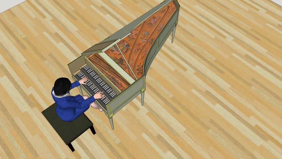 Harpsichord, French after Taskin. 3D Warehouse