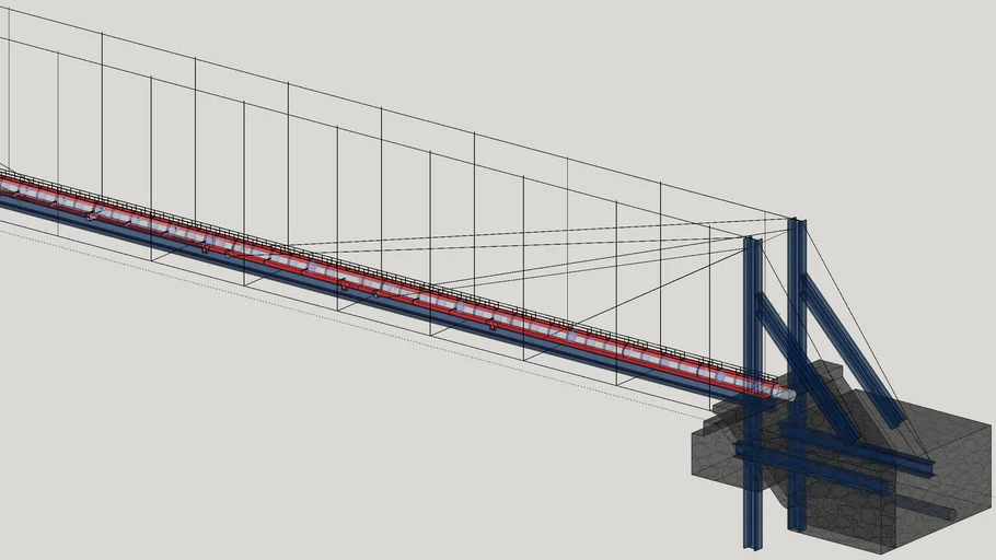 Jembatan Bentang Pipa 60 M 3d Warehouse