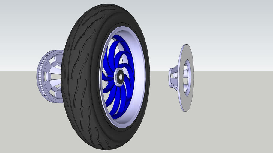 Motorcycle tire and Wheel 3D Warehouse