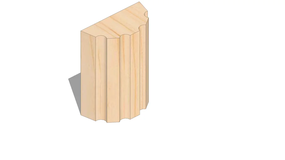 01961540-2 SERIES 150 Fluted Half Round ( 1.5' .75' x 96' ) | 3D Warehouse