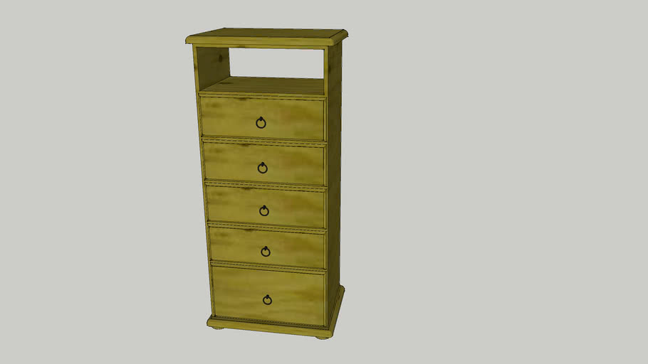 5 Drawer TV Lingerie Chest | 3D Warehouse