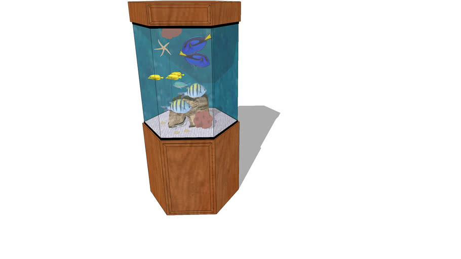 Saltwater Aquarium with wood stand 3D Warehouse