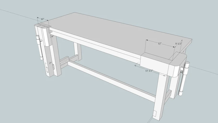 Wood WorkBench, end and side vice | 3D Warehouse