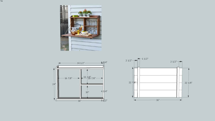 Fold down table / sideboard / cabinet plans