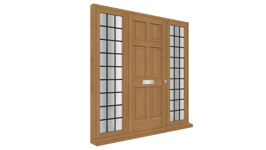 Door with leaded sidelights